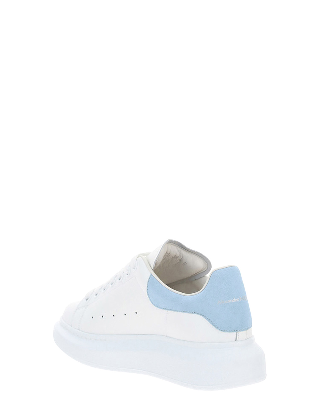 Alexander McQueen White And Sky Blue Leather Oversized Sneakers