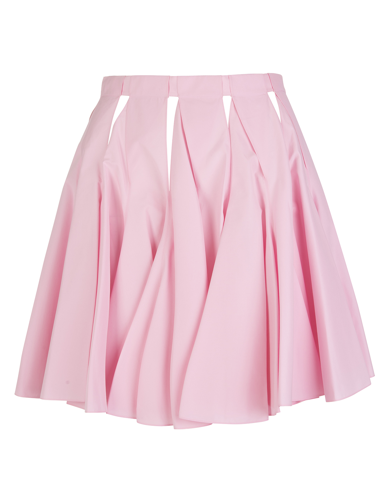 Woman Short Skirt In Pink Japanese Poplin
