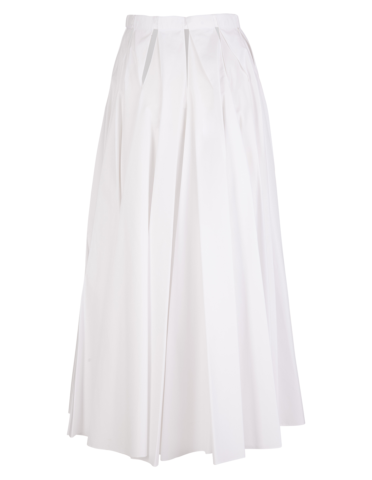 Woman Long Skirt In White Japanese Poplin - ALAIA - Russocapri
