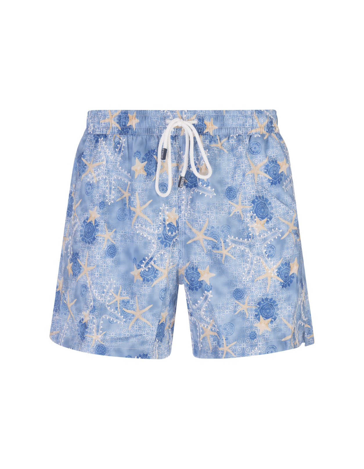 seas stars fantasy print blue Swim Shorts - FEDELI - Russocapri