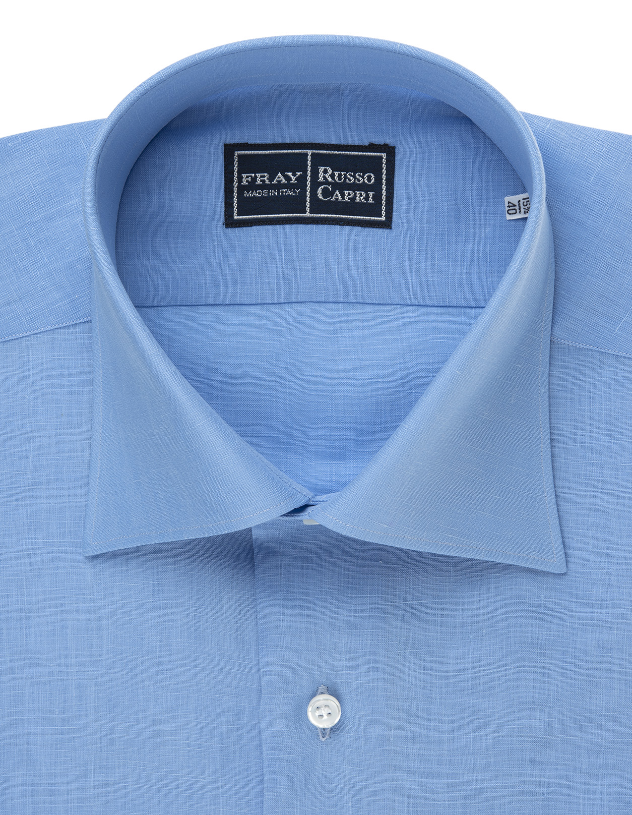 Camicia Regular Fit In Lino Azzurro FRAY | 0000R1