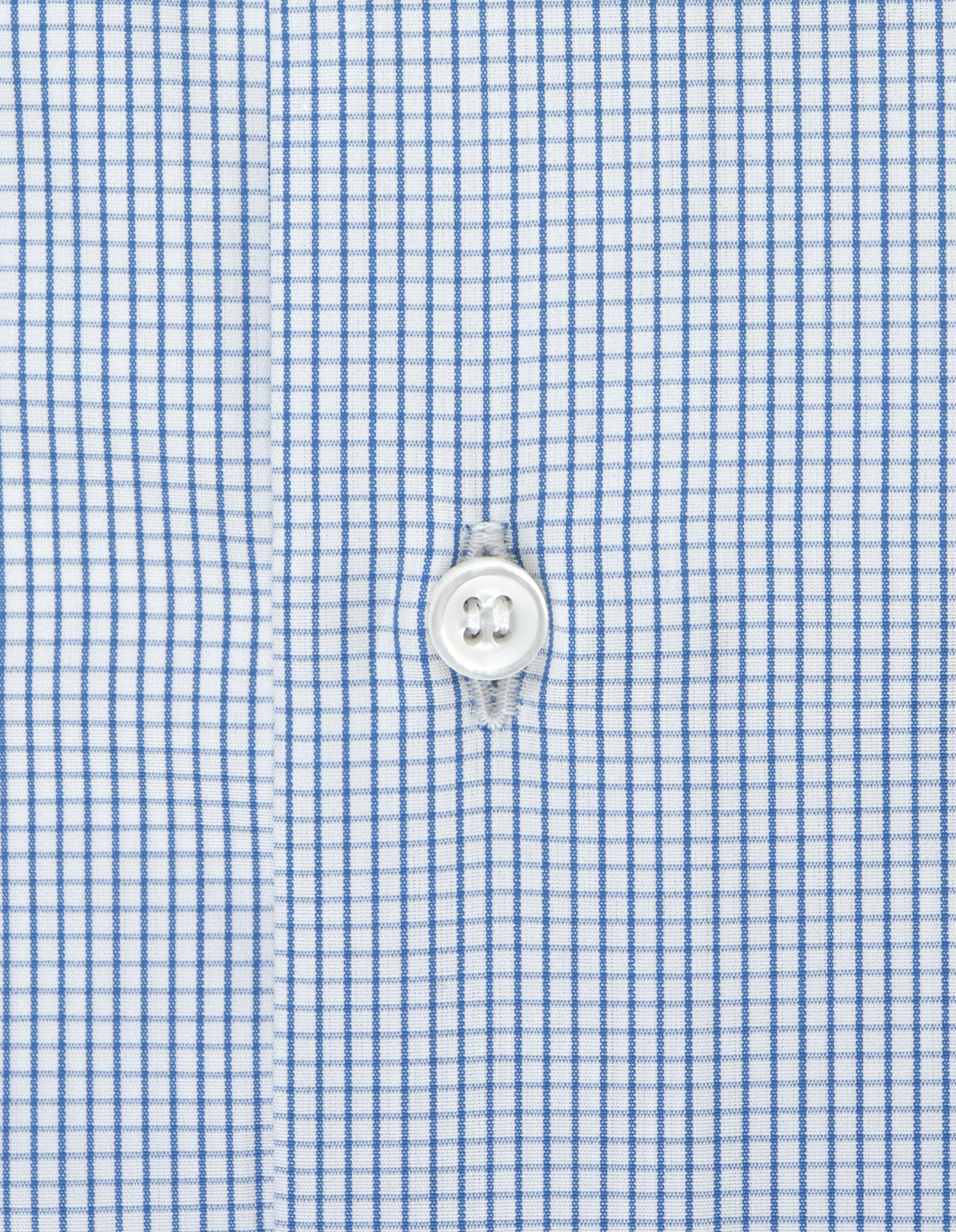 Camicia Regular Fit Bianca e Blu A Micro Quaderetti FRAY | 127899