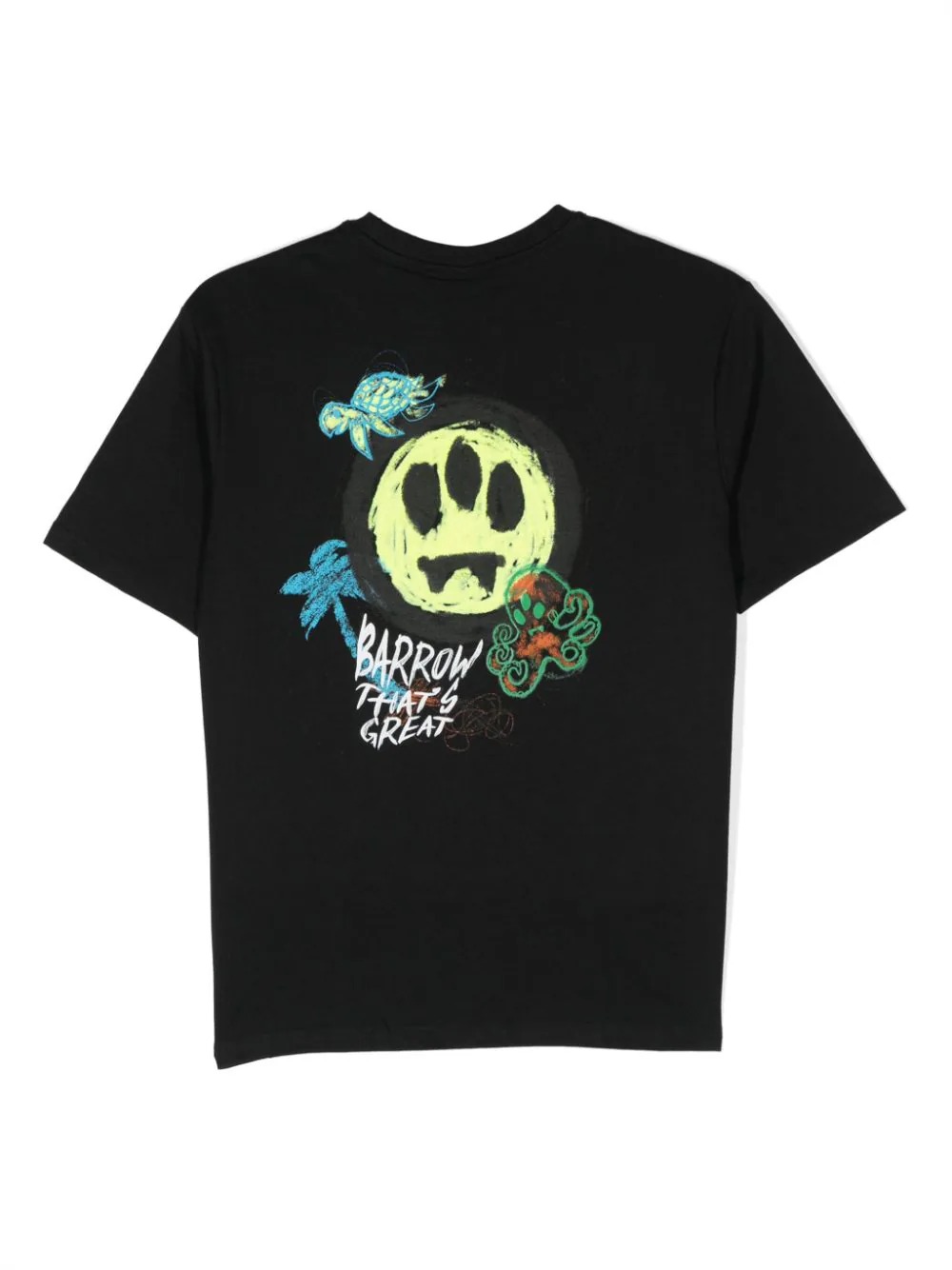 T-Shirt Nera Con Logo e Grafica BARROW KIDS | S4BKJUTH022110