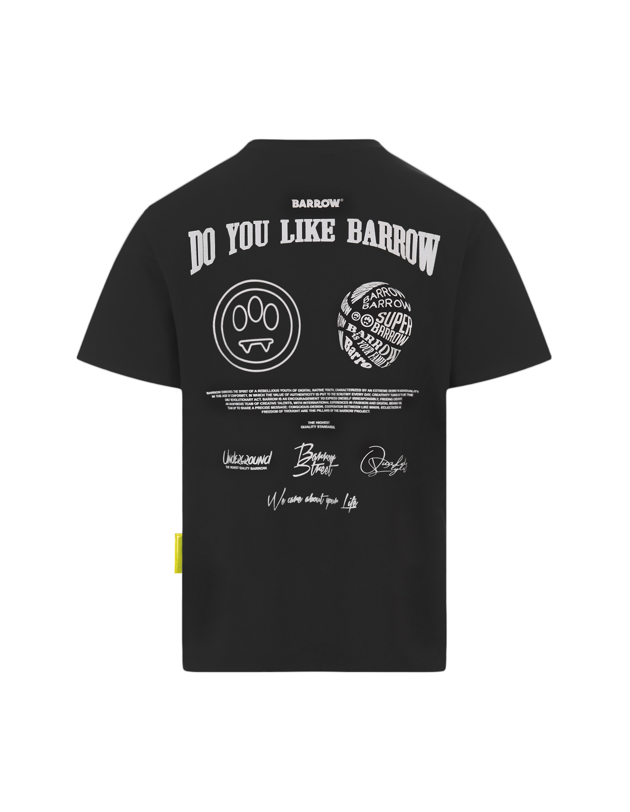 T-Shirt Nera Con Stampa Fronte e Retro BARROW | S4BWUATH087110
