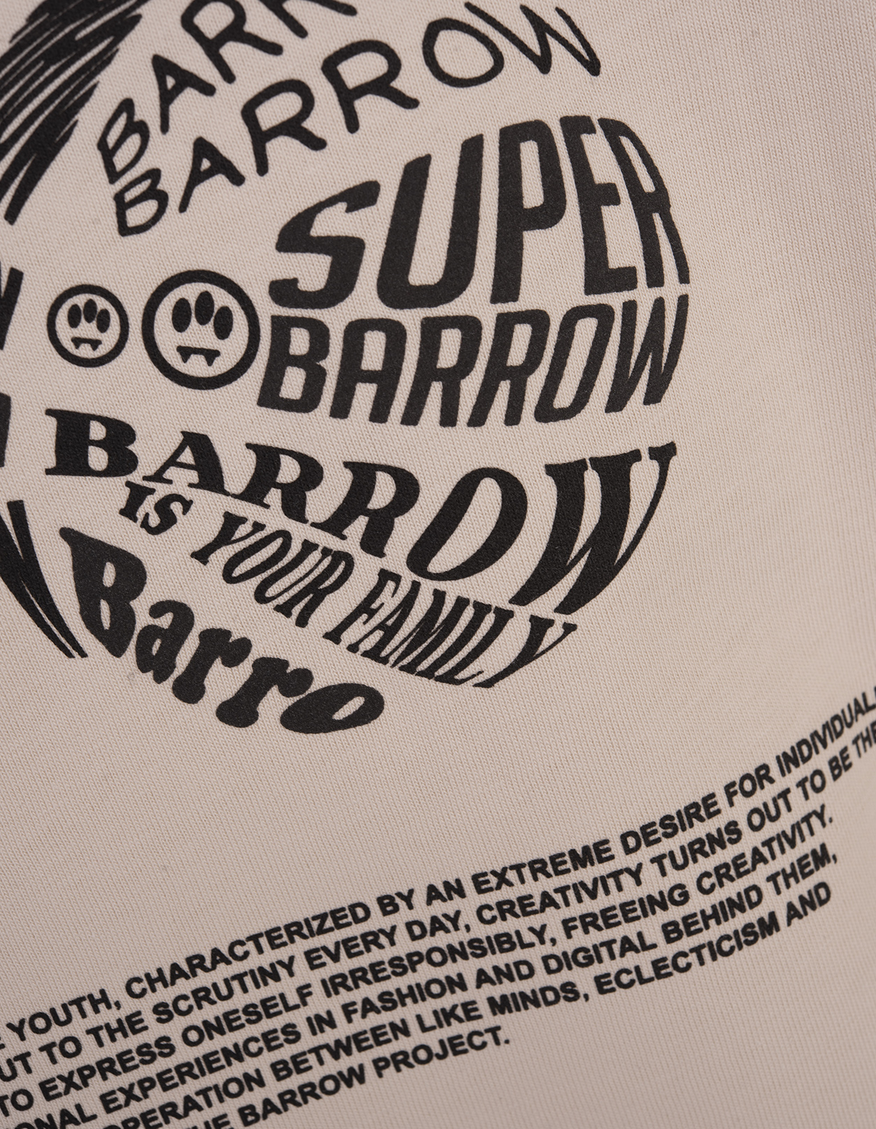 T-Shirt Tortora Con Stampa Fronte e Retro BARROW | S4BWUATH087BW009