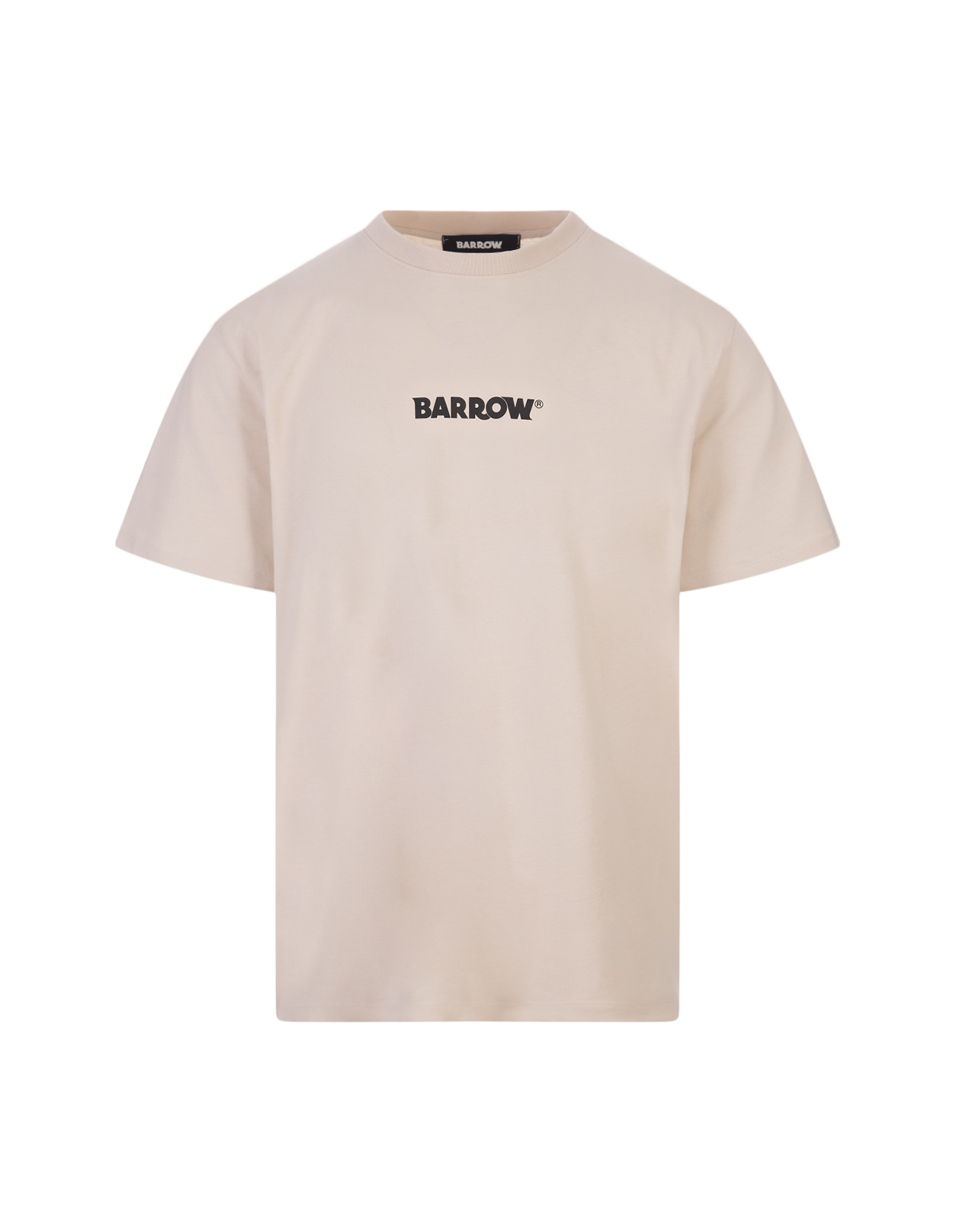 T-Shirt Tortora Con Stampa Logo Fronte e Retro BARROW | S4BWUATH142BW009