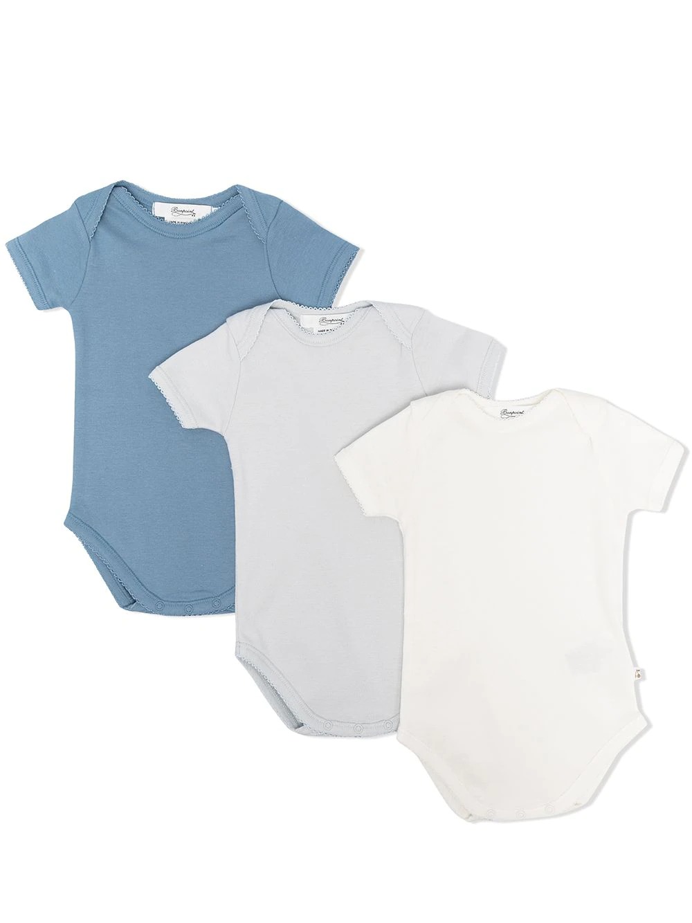 Pack 3 Body In Cotone Bianco e Azzurro BONPOINT | PEBTIBODYS3110