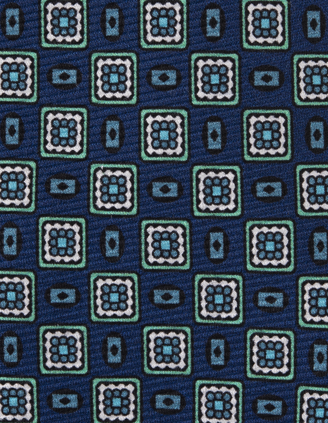 Cravatta Blu e Verde Con Micro Pattern Geometrico KITON | UCRVKRC01I9004