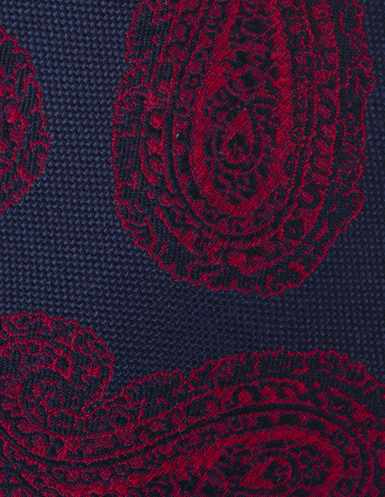 Cravatta Blu Scuro Con Disegno Cashmere Rosso KITON | UCRVKRC02I2803
