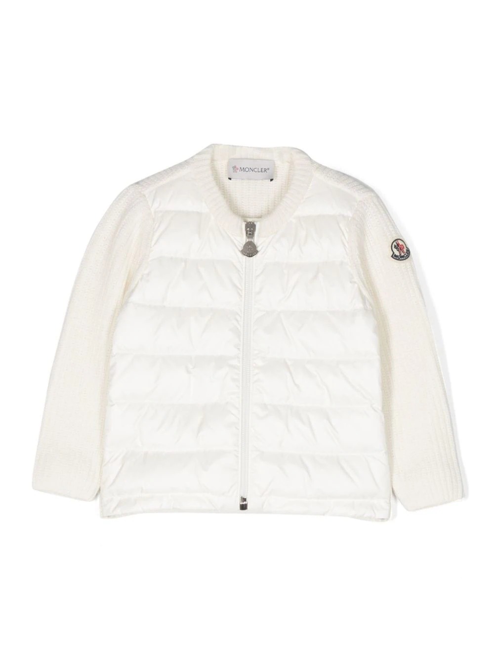 Cardigan Zip-Up Bianco Con Imbottitura MONCLER ENFANT | 9B000-05 M1241P00