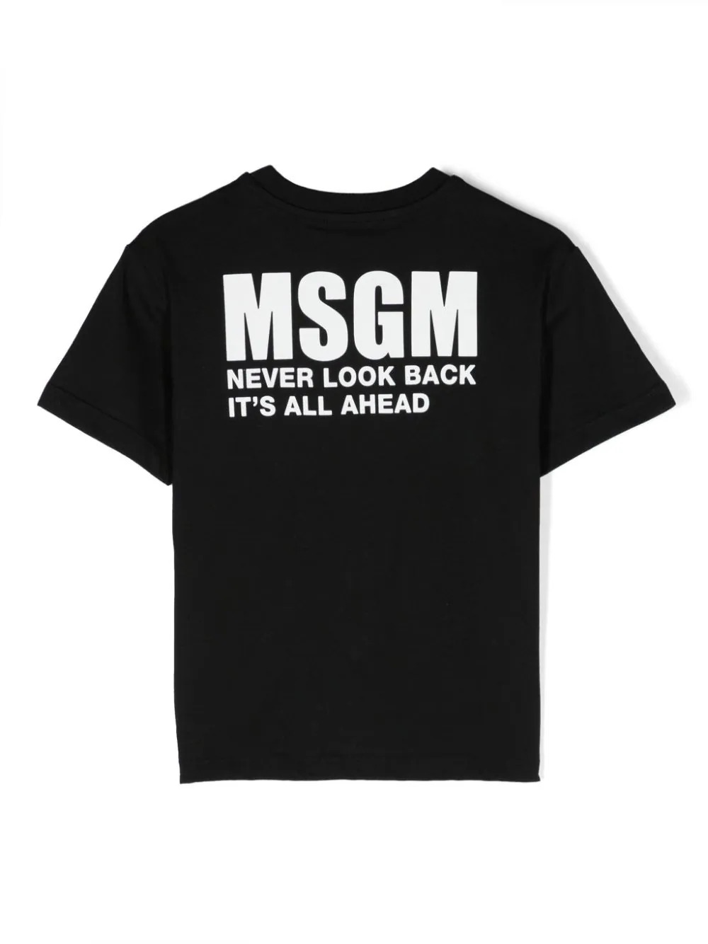 T-Shirt Nera Con Logo Fronte e Retro MSGM KIDS | S4MSJUTH005110