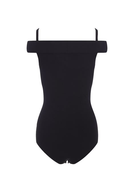 Black Off-Shoulder Knit Bodysuit ALAIA | AA9B0140RM035999