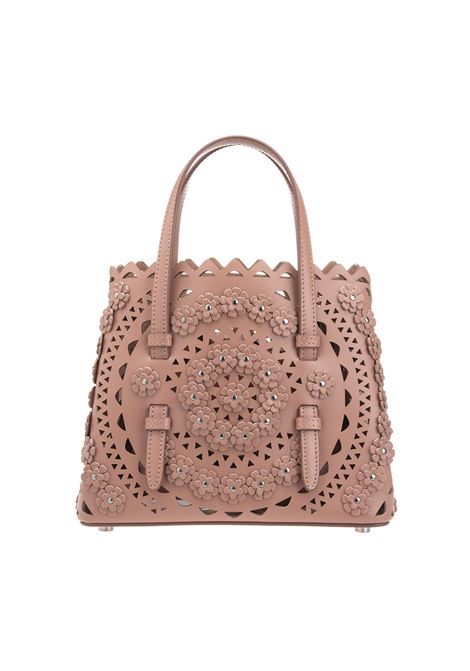 Mina 20 Tote Bag With Flowers and Studs ALAIA | 9W1G067XCA43C136