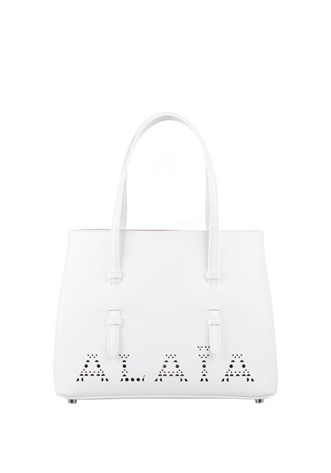 White Mina 25 Bag With Perforated Logo ALAIA | AA1S06725CA177010
