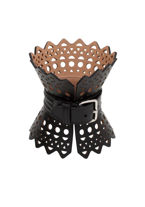 Black Leather Corset Bracelet ALAIA | AA2B017C0A30999