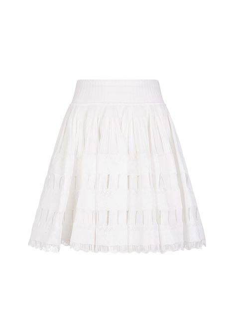 Woman High Waist White Fluid Short Skirt ALAIA | AA9J21162M712010