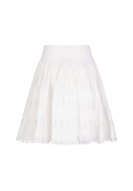 Woman High Waist White Fluid Short Skirt ALAIA | AA9J21162M712010