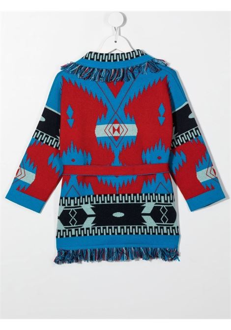 Kids Icon Cardigan In Blue and Red Cashmere ALANUI KIDS | LBHB003F22KNI0012584