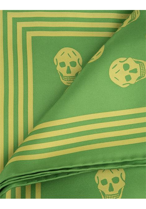 Foulard Donna In Seta Verde Con Motivo Skull ALEXANDER MCQUEEN | 590929-3001Q3867