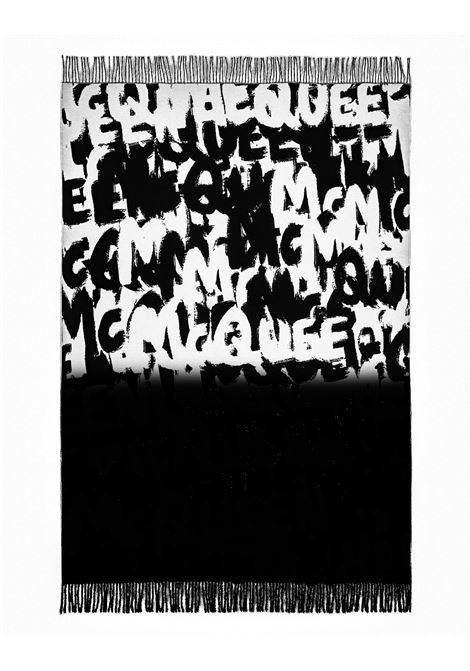 Plaid McQueen Graffiti Sfumato Nero e Avorio ALEXANDER MCQUEEN | 708409-3200Q1078