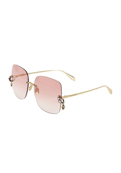 Skull Pendant Jewelled Sunglasses In Antique Gold And Pink ALEXANDER MCQUEEN | 709259-I33307013