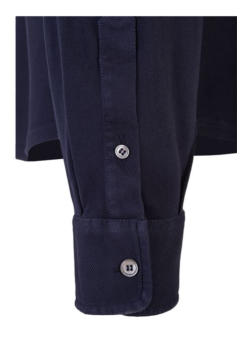Night Blue Piquet Polo Shirt FEDELI | UIF0284CE626