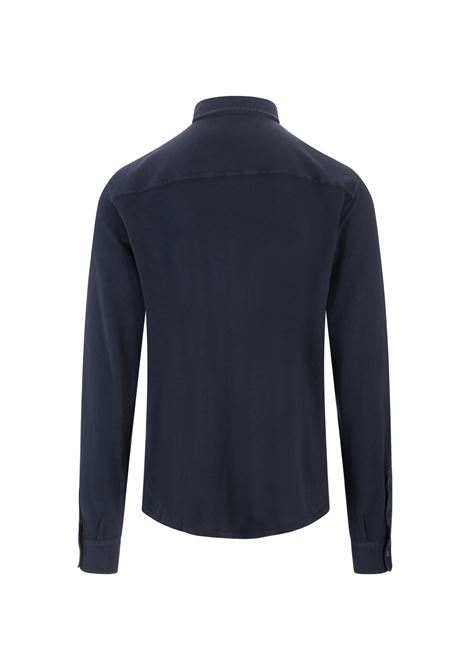 Polo Camicia In Piquet Blu Navy FEDELI | UIF0284CE907