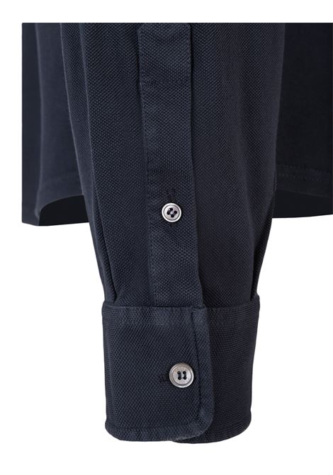 Polo Camicia In Piquet Blu Navy FEDELI | UIF0284CE907