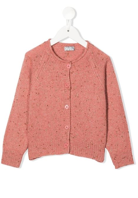 Kids Blush Pink Wool Cardigan With Lurex Details IL GUFO | A22GF384EM633335