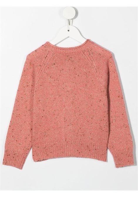 Kids Blush Pink Wool Cardigan With Lurex Details IL GUFO | A22GF384EM633335