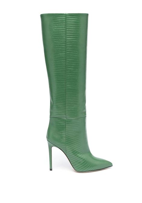 105 Stiletto Boot In Green Lizard Print Leather PARIS TEXAS | PX133GREEN