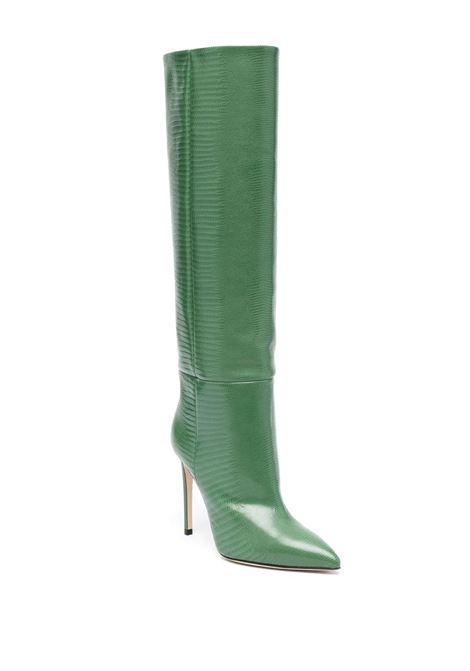 105 Stiletto Boot In Green Lizard Print Leather PARIS TEXAS | PX133GREEN