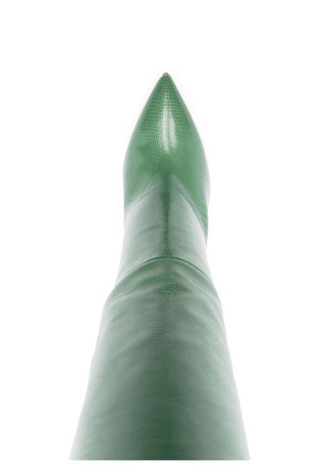 Stivale Stiletto 105 In Pelle Verde Stampa Lucertola PARIS TEXAS | PX133GREEN