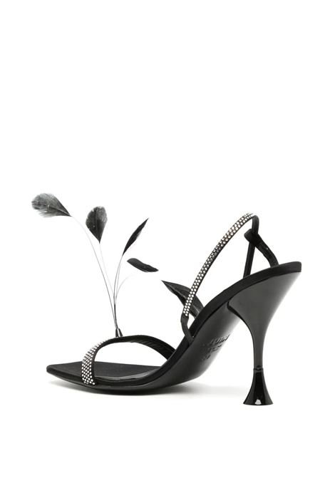 Black Elettra Sandals With Rhinestones 3JUIN | 324WC008.R.0874997