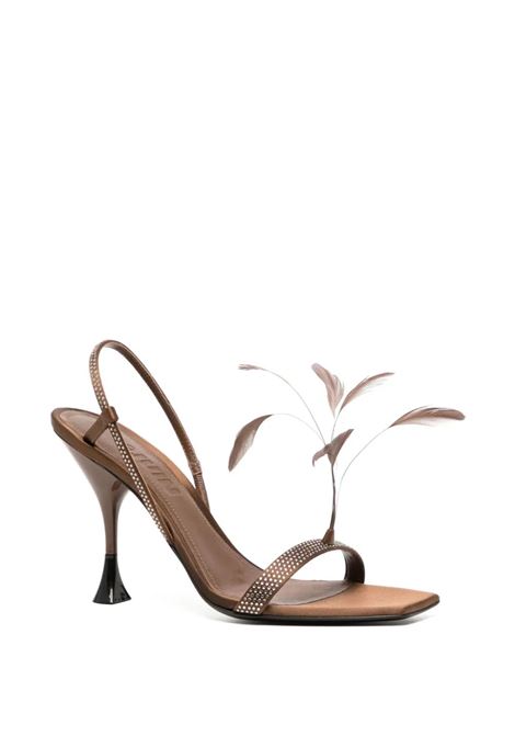 Brown Elettra Sandals With Rhinestones 3JUIN | 324WC008.R.0874Y57