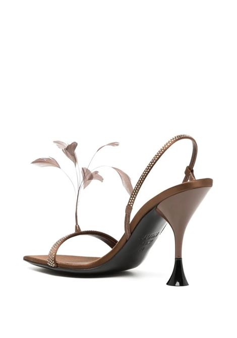 Brown Elettra Sandals With Rhinestones 3JUIN | 324WC008.R.0874Y57