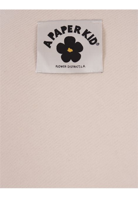 Ivory Bomber Jacket With Logo Patch A PAPER KID | F3PKUABO016013