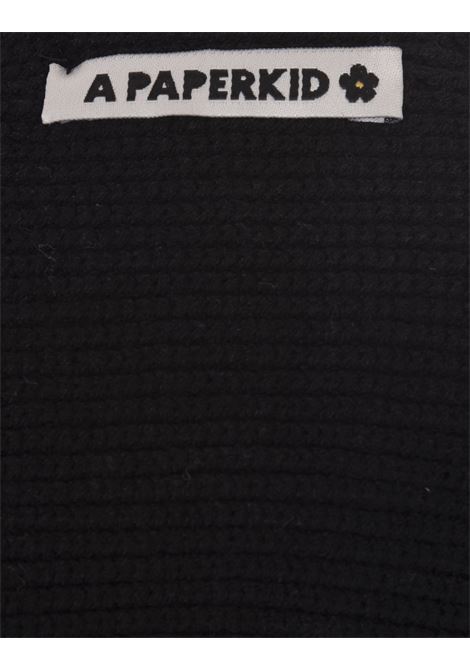 Black Crop Cardigan A PAPER KID | F3PKWOSB011110