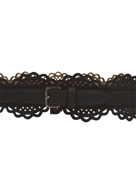 Black Perforated Leather Belt ALAIA | AA1C271MC0A29999