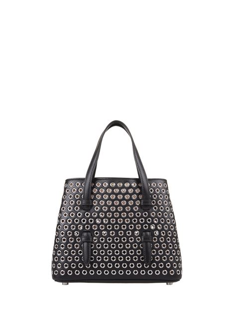 Mina 20 Bag In Black Leather With Studs ALAIA | AA1S06720CA139999