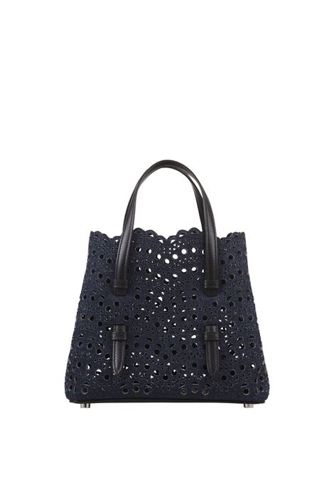 Mina 20 Bag In Blue Wave Vienne Leather ALAIA | AA1S06720CA258516