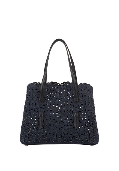 Mina 25 Tote Bag In Blue Wave Vienne Leather ALAIA | AA1S06725CA258516