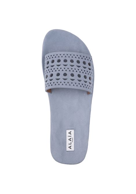 Light Blue Leather Mule With Vienne Motif ALAIA | AA3M075C0H53555