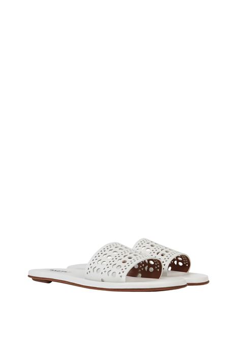 White Vienne Leather Low Mules ALAIA | AA3M075CK001020