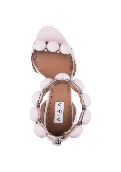 Pink Suede Bombe 90 Sandal ALAIA | AA3S770C0C16420