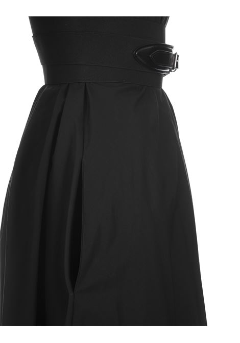 Black Poplin Midi Dress With Crossed Belt ALAIA | AA9R12274T001999