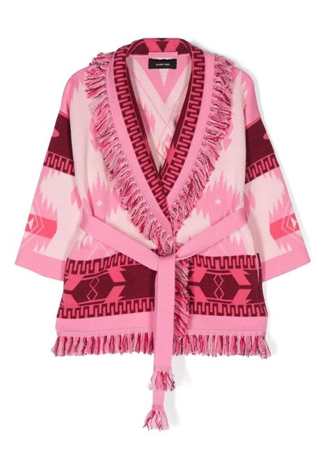 Pink Icon Jacquard Cardigan ALANUI KIDS | LGHB002S23KNI0023084