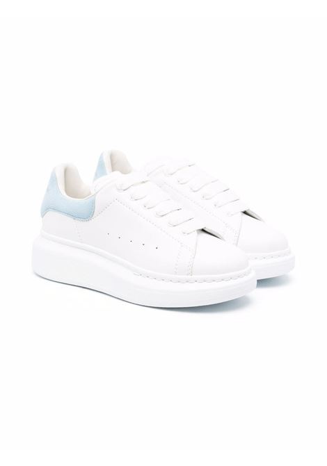 White Oversize Sneakers With Light Blue Suede Spoiler ALEXANDER MCQUEEN KIDS | 587691-WHX129412