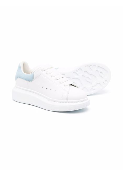 White Oversize Sneakers With Light Blue Suede Spoiler ALEXANDER MCQUEEN KIDS | 587691-WHX129412