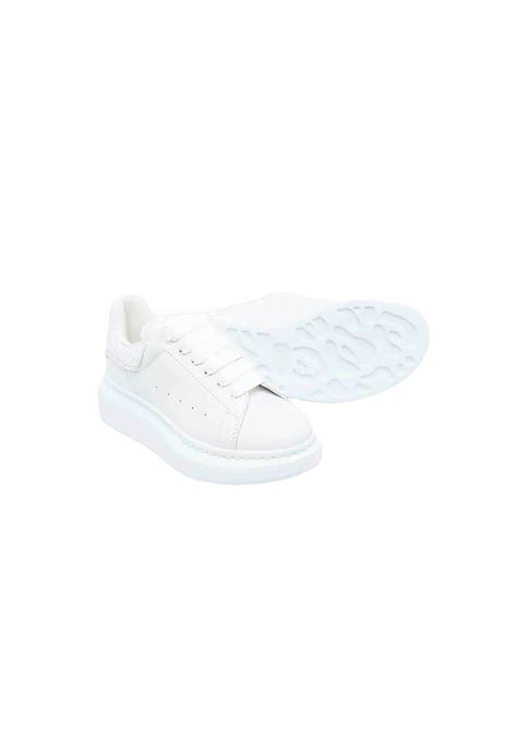 White Oversize Sneakers With Glitter Spoiler ALEXANDER MCQUEEN KIDS | 612099-WIAHY9000